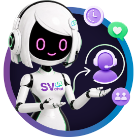 Robô SVChat oferecendo atendimento humano
